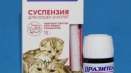 Pragositel (окачване срещу хелминти) за котки и котета: инструкция, дозировка